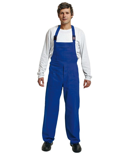 Costum de lucru (salopeta cu pieptar + jacheta), bumbac 240g/m2 Albastru