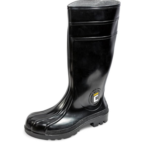 Cizme de protectie cu bombeu si lamela antiperforatie, culoare neagra Cizme de protectie cu bombeu si lamela antiperforatie, culoare neagra