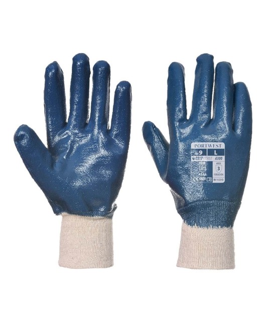 Manusi de protectie din nitril, rezistente la uleiuri si carburanti, manseta stransa [A300] Bleumarin