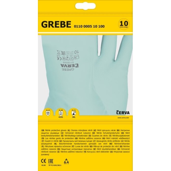 Manusi de protectie antichimica din nitril, 33cm, culoare verde Manusi de protectie antichimica din nitril, 33cm, culoare verde