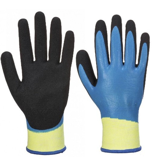 Manusi de protectie antitaiere Aqua Cut Pro [AP50] Negru si albastru