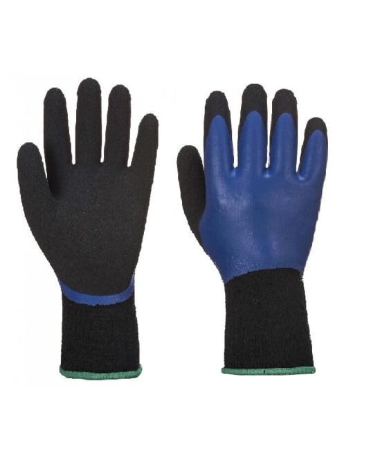 Manusi de protectie termica frig, impermeabile, strat dublu latex [AP01] Negru si albastru