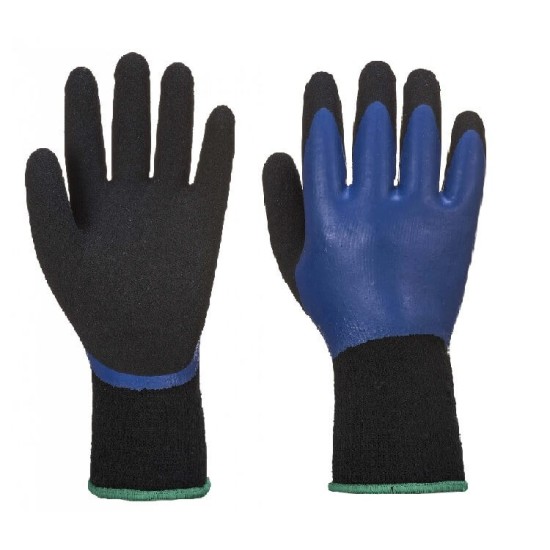 Manusi de protectie termica frig, impermeabile, strat dublu latex [AP01] Negru si albastru