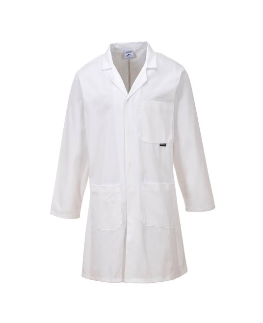 Halat medical barbati, bumbac, 305 g/mp [C851] Alb