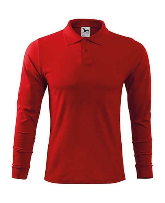 Tricou polo  maneca lunga  barbati, bumbac,180g/m2 Malfini Single J. LS211 Rosu