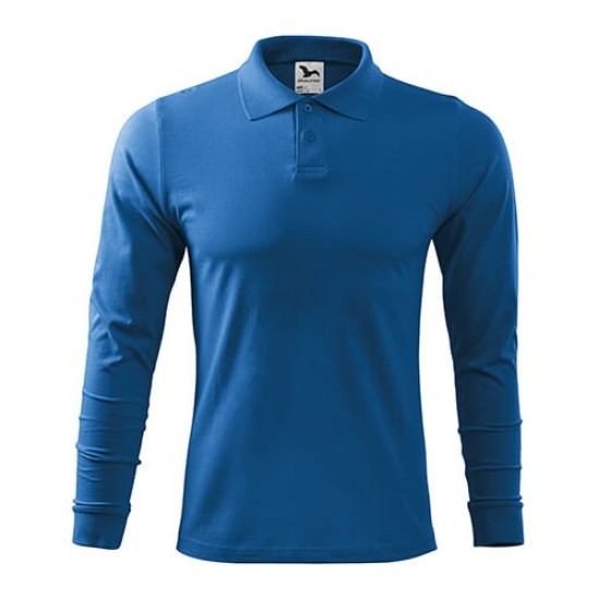 Tricou polo maneca lunga barbati, bumbac,180g/m2 Malfini Single J. LS211 Albastru azuriu Tricou polo maneca lunga barbati, bumbac,180g/m2 Malfini Single J. LS211 Albastru azuriu