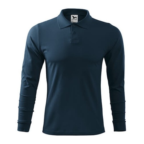 Tricou polo  maneca lunga  barbati, bumbac,180g/m2 Malfini Single J. LS211 Bleumarin