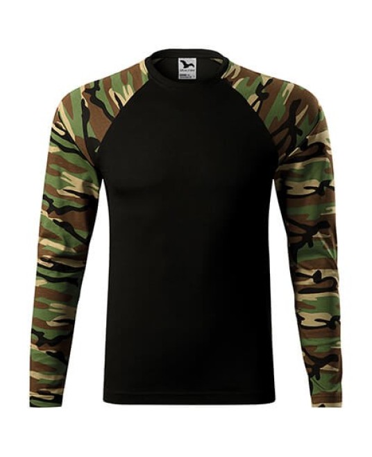 Tricou maneca lunga unisex, model camuflaj [166] Camuflaj maro