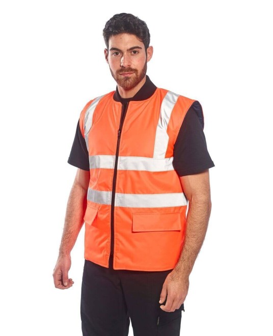 Vesta vatuita reflectorizanta, impermeabila, reversibila, Portocaliu