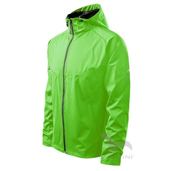 Jacheta softshell pentru barbati, gluga, 3 straturi Verde mar