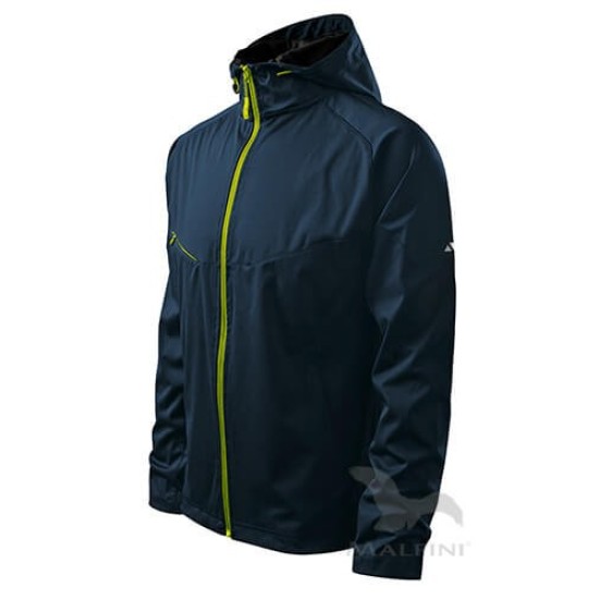 Jacheta softshell pentru barbati, gluga, 3 straturi Albastru marin