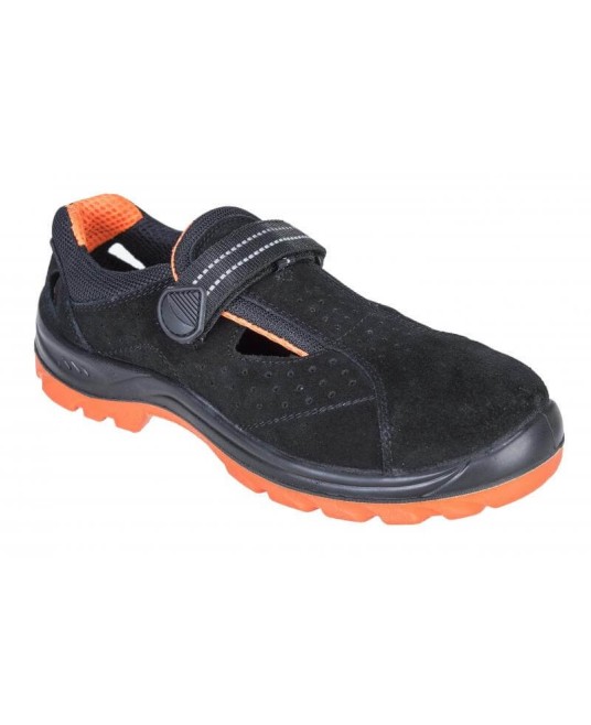 Sandale de protectie cu bombeu metalic,captuseala plasa respirabila 3D, S1 [FW42] Negru