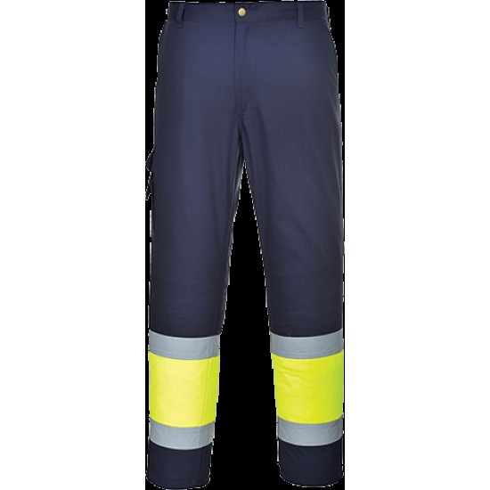 Pantaloni reflectorizanti Hi-Vis Two Tone Combat [E049] Galben si bleumarin