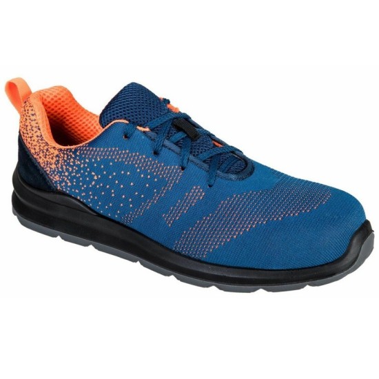 Pantofi de protectie sport, best seller S1P [FT25] Albastru si portocaliu