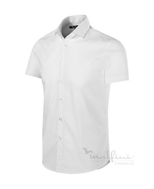 Camasa cu  maneca scurta pentru barbati, model cambrat, 110g/m2 [260 Flash] Alb