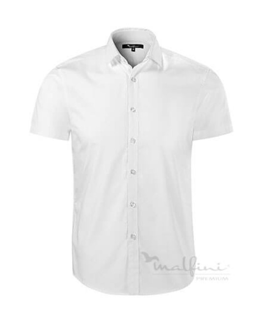 Camasa cu  maneca scurta pentru barbati, model cambrat, 110g/m2 [260 Flash] Alb