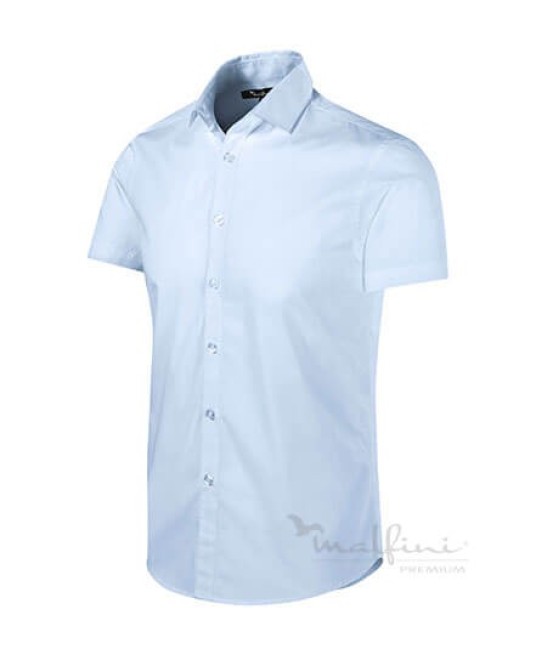 Camasa cu  maneca scurta pentru barbati, model cambrat, 110g/m2 [260 Flash] Albastru deschis