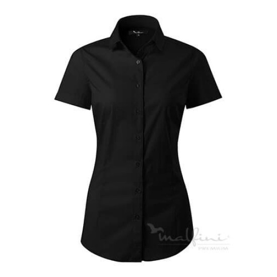 Camasa cu maneca scurta pentru femei, model cambrat, 110g/m2 [261 Flash] Negru