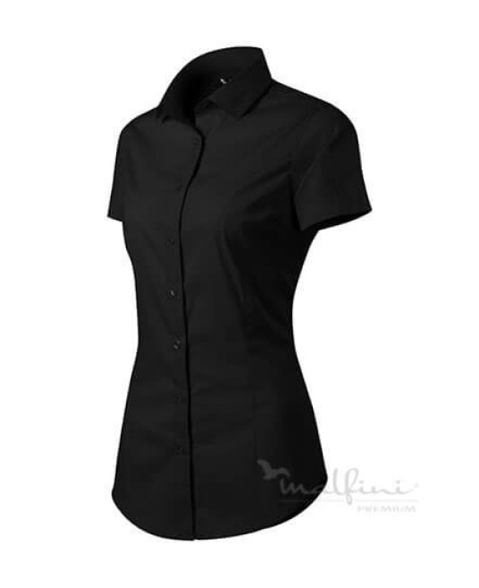 Camasa cu maneca scurta pentru femei, model cambrat, 110g/m2 [261 Flash] Negru