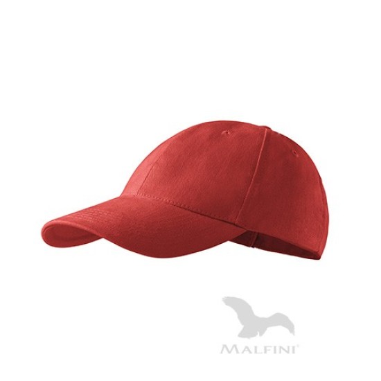 Sapca unisex Malfini 6P 305, bumbac 340g/m2 Rosu bordo