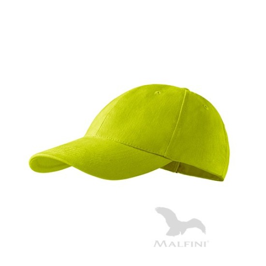 Sapca unisex Malfini 6P 305, bumbac 340g/m2 Verde lime