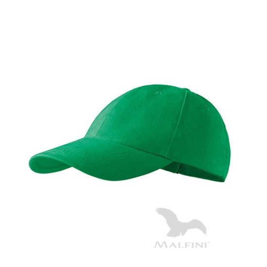 Sapca unisex Malfini 6P 305, bumbac 340g/m2 Verde mediu