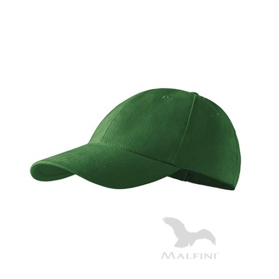 Sapca unisex Malfini 6P 305, bumbac 340g/m2 Verde sticla