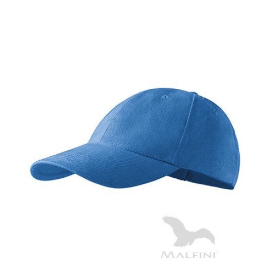 Sapca unisex Malfini 6P 305, bumbac 340g/m2 Albastru azuriu