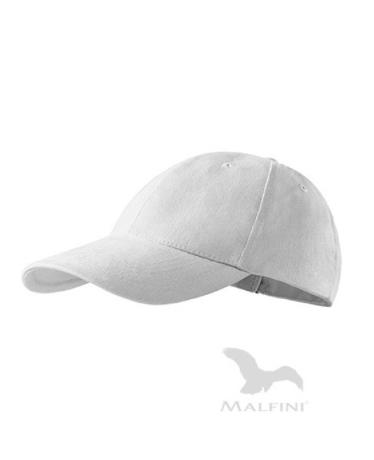 Sapca unisex Malfini 6P 305, bumbac 340g/m2 Alb