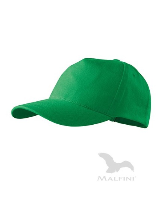 Sapca unisex Malfini 5P 307, bumbac 340g/m2 Verde mediu