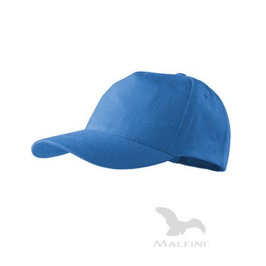 Sapca unisex Malfini 5P 307, bumbac 340g/m2 Albastru azuriu
