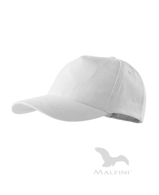 Sapca unisex Malfini 5P 307, bumbac 340g/m2 Alb