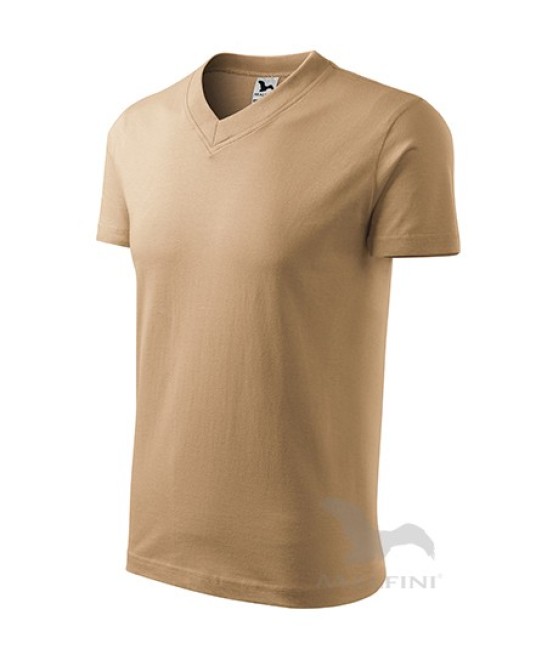 Tricou barbati V-neck 102 Malfini, bumbac 160g/m2 Bej Nisipiu