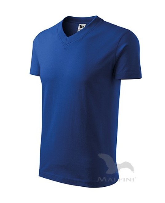 Tricou barbati V-neck 102 Malfini, bumbac 160g/m2 Albastru regal