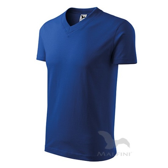 Tricou barbati V-neck 102 Malfini, bumbac 160g/m2 Albastru regal