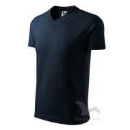 Tricou barbati V-neck 102 Malfini, bumbac 160g/m2 Bleumarin