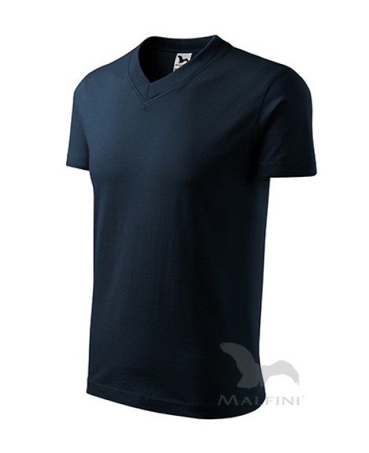Tricou barbati V-neck 102 Malfini, bumbac 160g/m2 Bleumarin