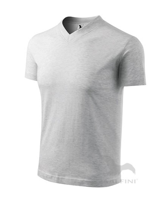 Tricou barbati V-neck 102 Malfini, bumbac 160g/m2 Gri deschis