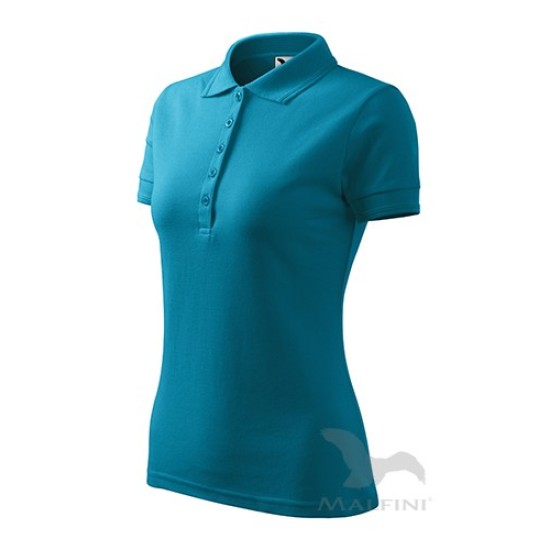 Pique Polo tricou polo maneca scurta pentru femei [210 Pique Polo] Turcoaz inchis