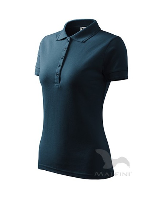Pique Polo tricou polo maneca scurta pentru femei [210 Pique Polo] Albastru marin