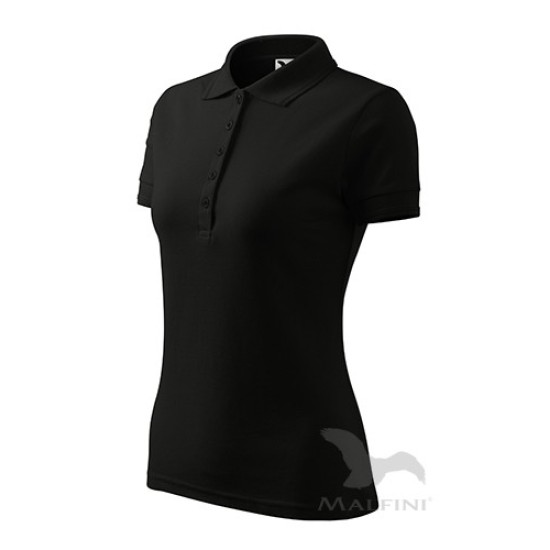 Pique Polo tricou polo maneca scurta pentru femei [210 Pique Polo] Negru