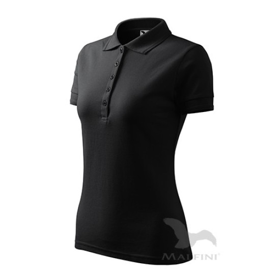 Pique Polo tricou polo maneca scurta pentru femei [210 Pique Polo] Ebony Grey