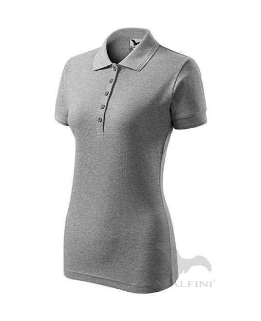 Pique Polo tricou polo maneca scurta pentru femei [210 Pique Polo] Gri inchis