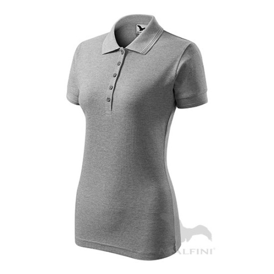 Pique Polo tricou polo maneca scurta pentru femei [210 Pique Polo] Gri inchis