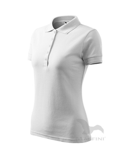 Pique Polo tricou polo maneca scurta pentru femei [210 Pique Polo] Alb