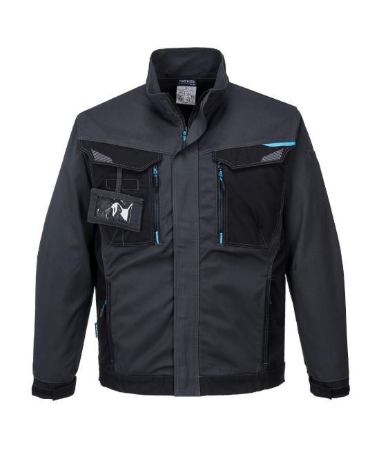 Jacheta de lucru categoria Premium Portwest, material stretch, colectia WX3 [T703] Gri si negru