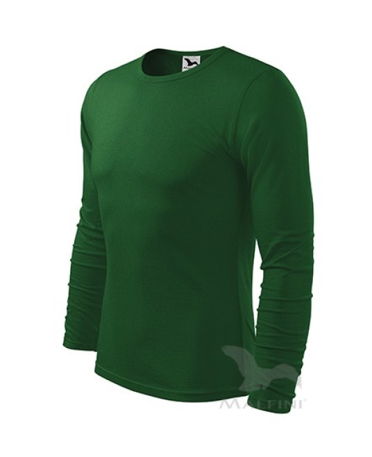 Tricou slimfit  maneca lunga barbati, bumbac 160g/m2 LS 119 Malfini Verde sticla