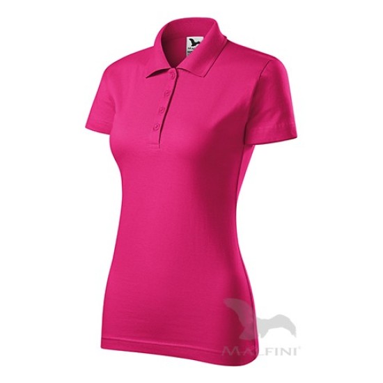 Tricou polo femei, bumbac 180g/m2, Malfini Single J.223 Roz Magenta