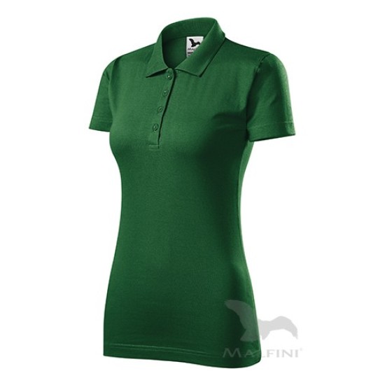 Tricou polo femei, bumbac 180g/m2, Malfini Single J.223 Verde sticla