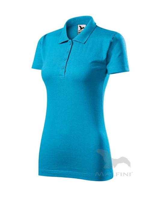 Tricou polo femei, bumbac 180g/m2, Malfini Single J.223 Turcoaz
